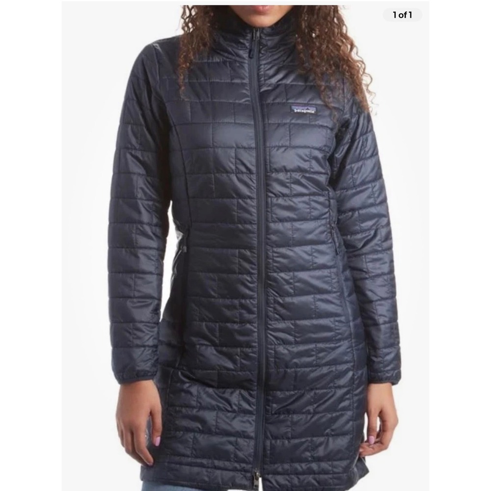Patagonia Nano Puff Parka Womens Small Forge Grey Quilted Insulated Jacket Coat